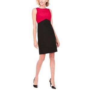 NWT Kasper Womens Petite Size 6 6P Lipstick Black Color Block Sheath Dress NEW